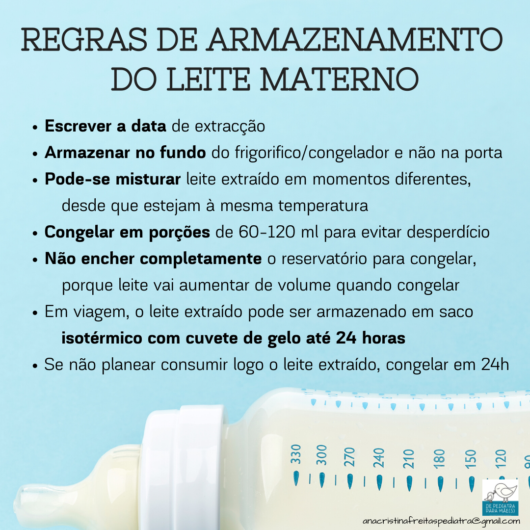 Armazenamento de leite materno